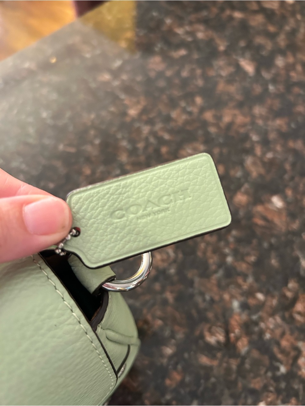 Coach Outlet Millie pale pistachio RARE  pebbled leather shoulder bag - Picture 4 of 11